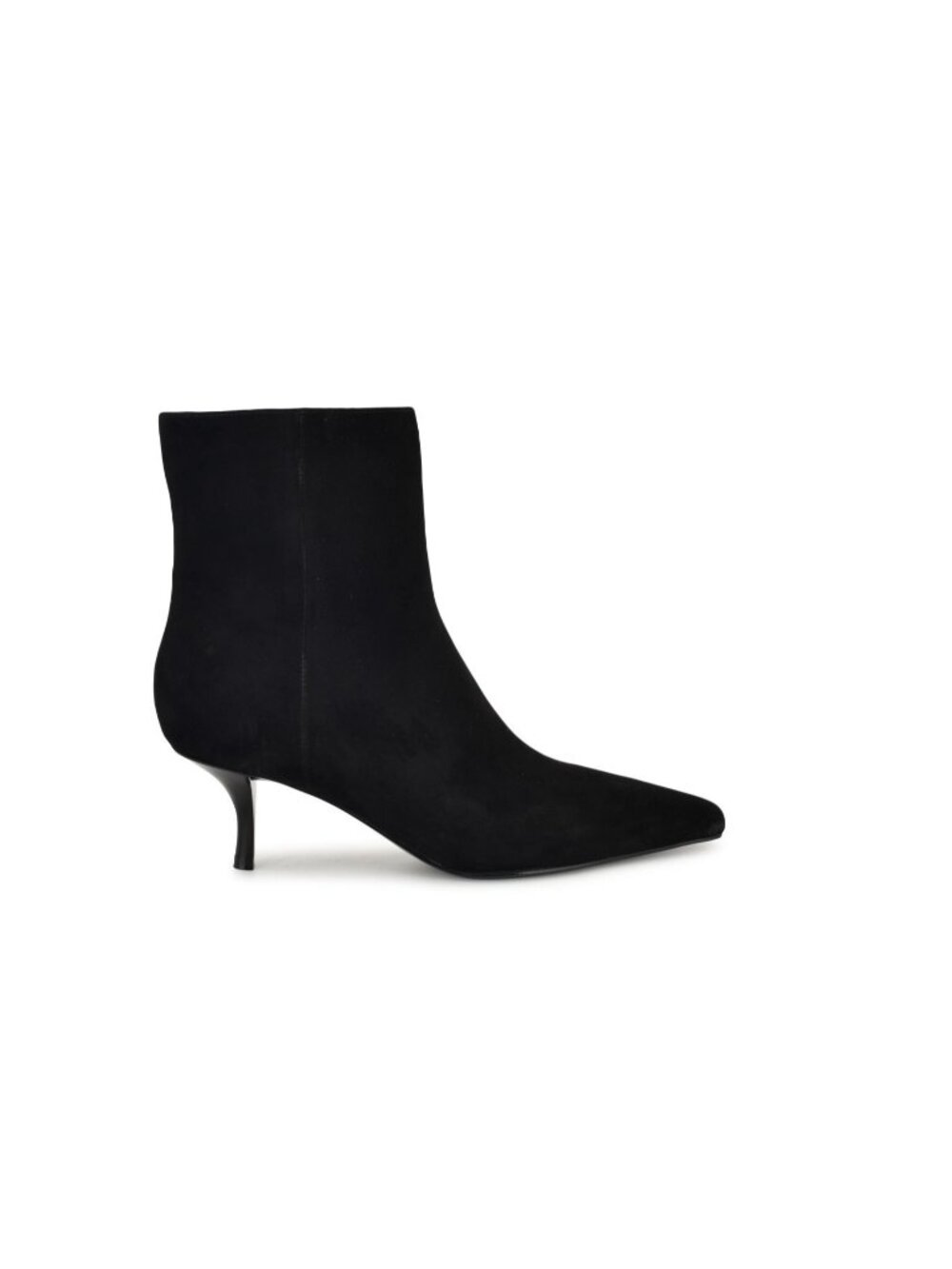 Nine West Hermena Heeled Suede Booties Black ( 8 )